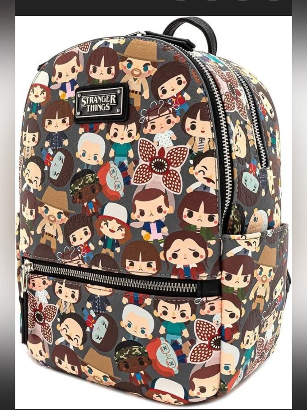 Gently Used Stranger Things Loungefly Chibi Mini Backpack All Over Print 11